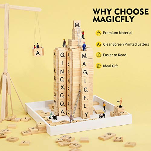 Magicfly 1000 Pcs Scrabble Tiles, Wooden Letter Tiles, AZ Capital