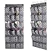 Over the Door Shoe Organizer with 24 Extra Large Pockets - Hanging Shoe Rack Storage Holder for men shoes zapateras and 4 Sturdy Hooks for Women High Heels, Kids Slippers, Cruise, 68.5