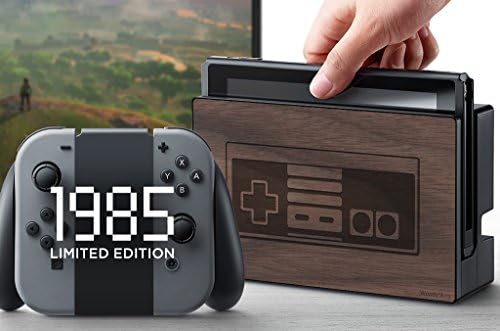 1985 Limited Edition Cover for Nintendo Switch by WoodySkins The Original Wood Skin Co. - Slim Genuine Hardwood - Peel-N-Stick 3M Technology - Crafted in America (Classic Walnut)
