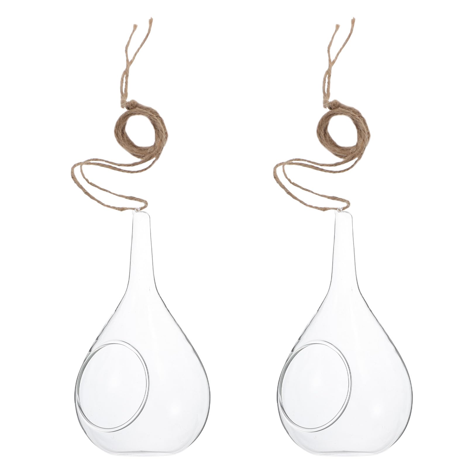 Cabilock Vertical Plant Pots 2 Pack Hanging Planters Glass Terrariums Glass Hanging Plant Terrarium Flower Vase Planter Air Plant Pot Container Home Decoration Succulents Globe Pot