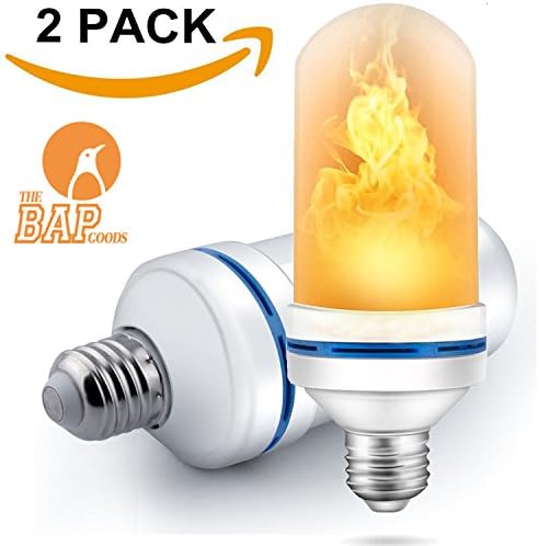 Deluxe LED Flame Effect Light Bulb, E26 LED Flickering Flame Light Bulbs - LED Simulated Decorative Light Atmosphere Lighting Vintage Flaming Light Bulb for Bar/ Festival Decoration (2)