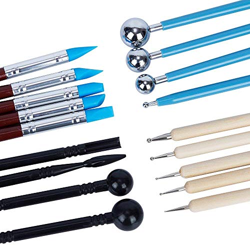 Tweal Polymer Clay Werkzeug,24 Stück Polymer Ton Werkzeug Modellierwerkzeuge Set Keramik Werkzeug Skulptur Kit für Anfänger,Profis und Künstler für Tonkeramik,Skulptur,Basteln – Bild 3