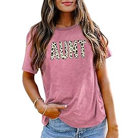 Auntie Shirt Women Aunt Vibes T-Shirt Blessed Aunt Tops Tees Vacation Casual Short Sleeve Shirt Tops