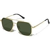 MEETSUN Retro Oversized Aviator Sunglasses for Women Men Polarized Large Vintage Classic Square Metal Aviators Shades