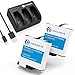 CoolShow Replacement Battery (2-Pack) for Gopro Hero 6 / Hero 5 Black with 3-Channel Battery Charger (USB-C Charging Supported),Compatible with Firmware v02.51,v02.00, v01.57 and v01.55