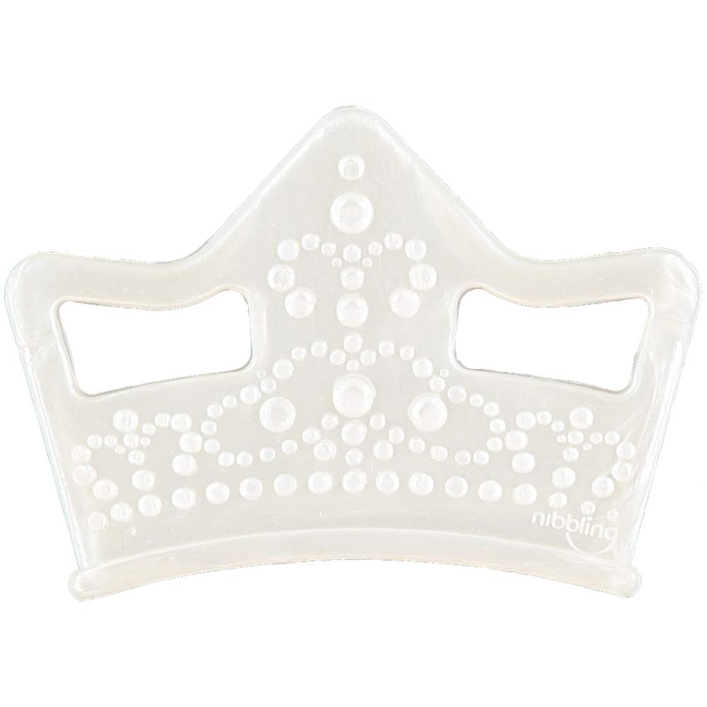 NIBBLINGRoyal Tiara Teether - Baby Teething Toy - BPA Free Food Grade Silicone, Safety Tested for The UK and EU, Beautiful Gift Packaging Jubilee - Pearl