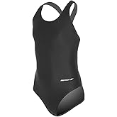 Sporti Wide Strap Girls' Athletic One-Piece Swimsuit – Competitive Bathing Suit, Racerback Style Swimwear for Youth Swimmers