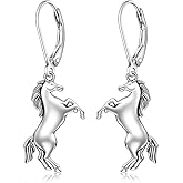 Horse Earrings Prancing Equine 925 Sterling Silver Horse Gifts for Women Back Western Equestrian Lovers Jewelry