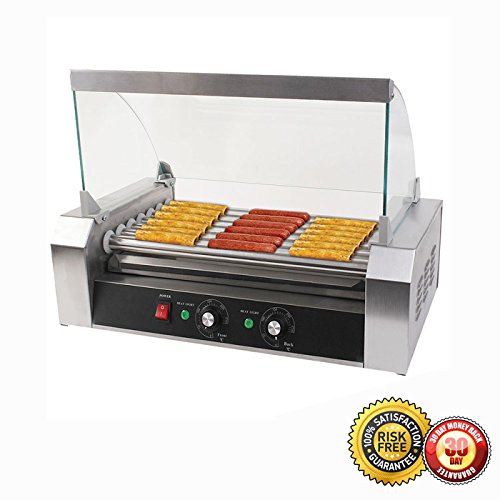 MTN Gearsmith New 18 Hot Dog Hotdog 7 Roller Grill Commercial Cooker Machine W/Cover