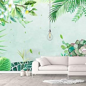 Wall Murals for Bedroom Green Plants Animals Removable Wallpaper Peel and Stick Wall Stickers - 66x96 inches