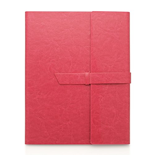 Gallaway Leather Padfolio Portfolio Folder - Perfect for Your Interviews, Resumes, Presentations and Meetings and it fits Letter, Legal, A4 Notebooks and Notepads (Pink)
