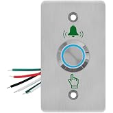 GAGALOR Waterproof Doorbell Button Lighted Push Switch With LED NO&amp;NC Stainless Steel 86 * 50mm