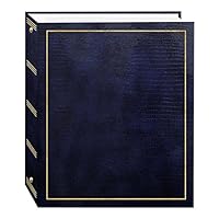 Pioneer Photo Albums Magnetic Self-Stick 3-Ring Photo Album 100 Pages (50 Sheets), Navy Blue