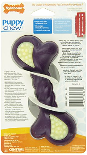 Nylabone Just for Puppies Regular Bacon Flavored Double Action Bone Puppy Dog Teething Chew Toy