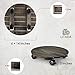 RUNADI LITADA Acacia Metal Plant Caddy (Set of 2) Plant Dolly Heavy Duty, 12 inches Square Planter Trolley with Lockable Casters, Indoor Outdoor Rolling Tray Coaster Flower Pot Move