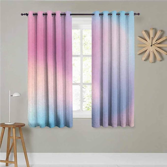 Pastel Doorway Curtains 63x45 INCH Abstract Blurry Colors Composition