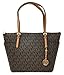 Michael Kors Jet Set Item Large East West Signature Top Zip PVC Tote (Brown/Acorn)
