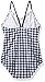 Kanu Surf Girls' Melody Beach Sport 1-Piece Swimsuit, Lilly Navy Check, 4T