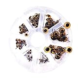 BESTCYC 1Box(80pcs) 3-10cm 8Size Light Amber Mini Glass Eyes kits for Needle Felting Bears Dolls Decoys Sewing Crafts