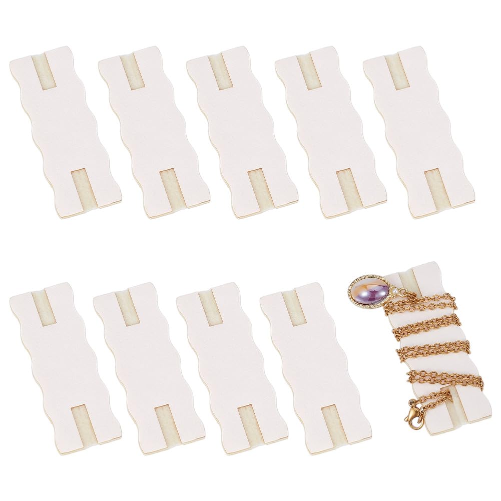 OLYCRAFT 10pcs Portable Tangle-Free Jewelry Organizer 6.5x2.4x0.3cm White Rectangle Tangle-Free Necklaces Organizer Necklace Card Holder Universal Jewelry Storage Case for Chain Necklaces Storage