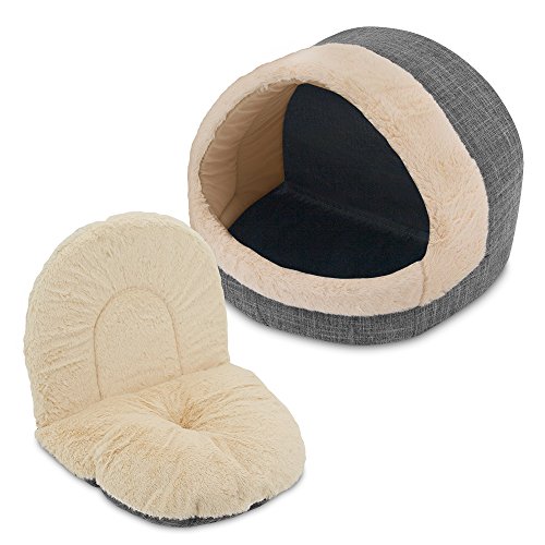 Cozy Cat Cave, Best Pet Supplies, 17"x15"x14, Grey