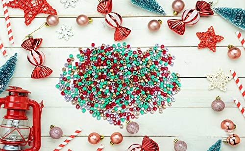 Efivs Arts Chirstmas Pony Beads,Giant Crayon Beads Big Spcaer Beads Barrel Beadsfor for Chistmas DIY Jewelry Making - Approximately 1000pcs(6 x 9 mm) - Thumbnail 2