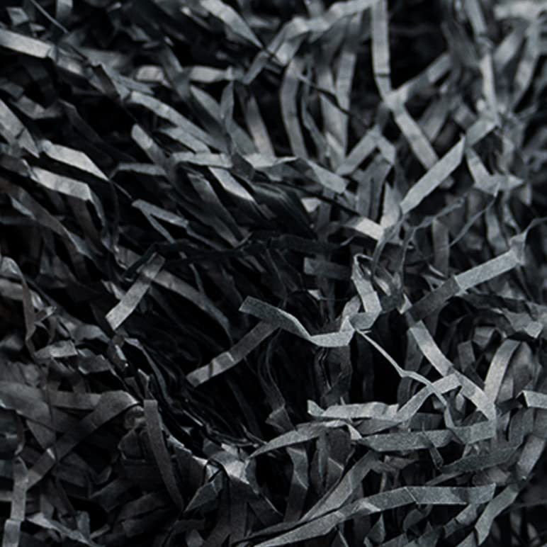100 Grams Raffia Gift Filler Paper Shreds,Grass Craft Shredded Tissue for Basket Filling, Gift Decoration Gift Box Filling DIY Gift Packaging and Party Supplies Accessories (Black)