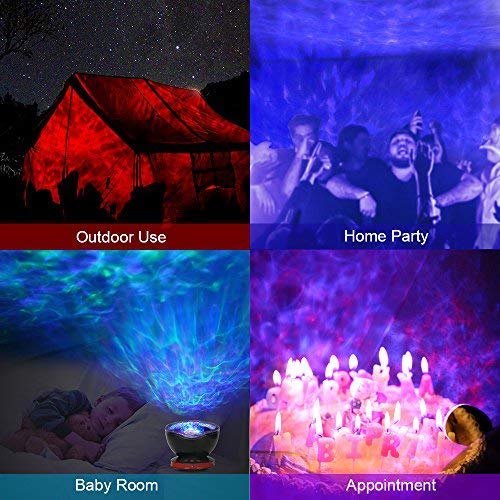 [Upgrade Version] Remote Control Ocean Wave Projector, Dostyle Light Projector 12 LEDs & 7 Colors Changing Modes Night Light and Built-in Mini Music Player for Kids Adults Bedroom Living Room- Black - Thumbnail 6
