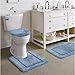 Amazon Basics 3 Piece Sculpted Bath Mat Set - Light Blue