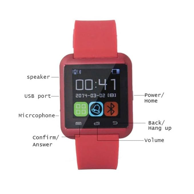 Amazon.com: NOKKOO Multi-functional Smartwatch U8 Bluetooth ...