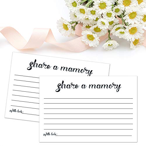 50 Share a Memory Cards, Going Away Party Decorations Funeral Guest Book for Celebration of Life Birthday Anniversary Memorial Funeral Graduation Bridal Shower Retirement, 4x6 Inch - Thumbnail 3