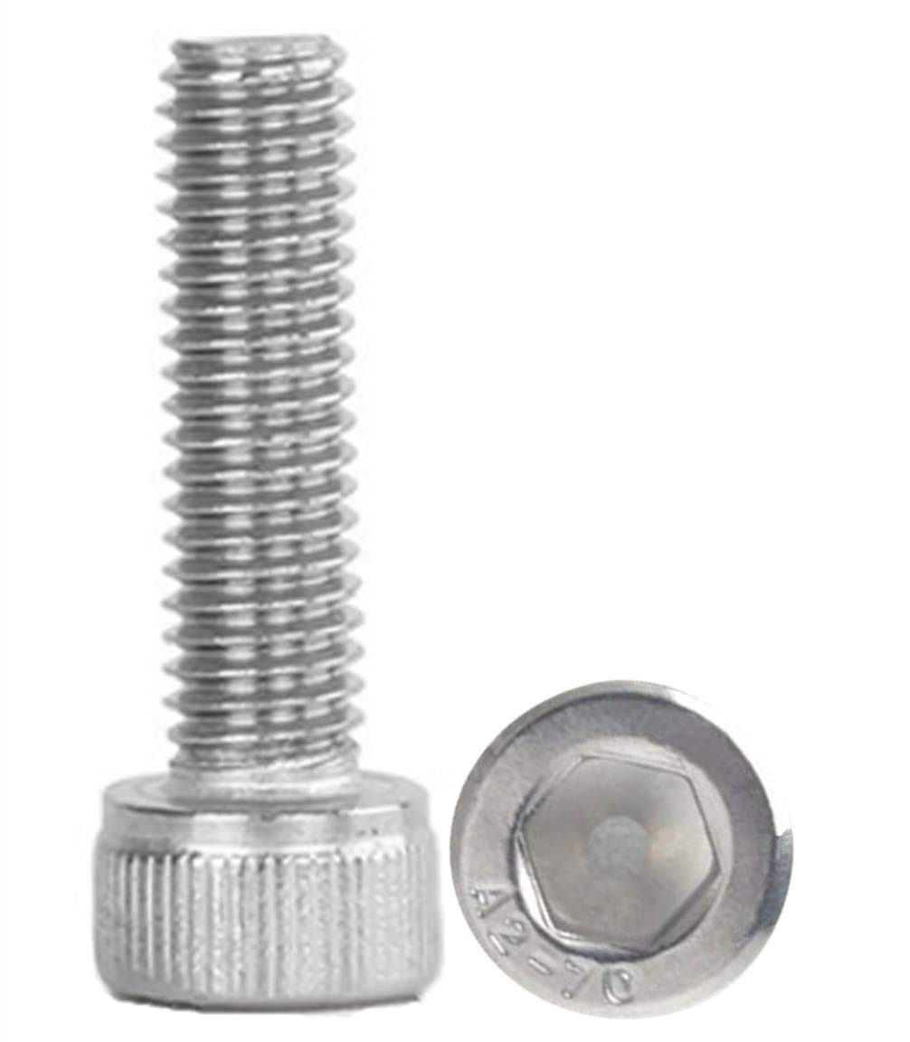 zw99 Store Socket Head Cap Screw, M3 x 20mm, 304 Stainless Steel, Full Thread, Hex, Silver, 100pcs