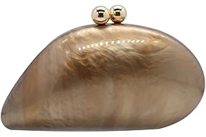 UMREN Seashell Chain Shoulder Bag for Women Acrylic Evening Clutch Bag Glitter Marble Purse Handbag for Wedding Party Prom