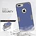 LONTECT for iPhone 7 Plus Case Hybrid Heavy Duty Shockproof Full-Body Protective Case with Dual Layer [Hard PC+ Soft Silicone] Impact Protection for Apple iPhone 7 Plus - Navy Blue/Grey