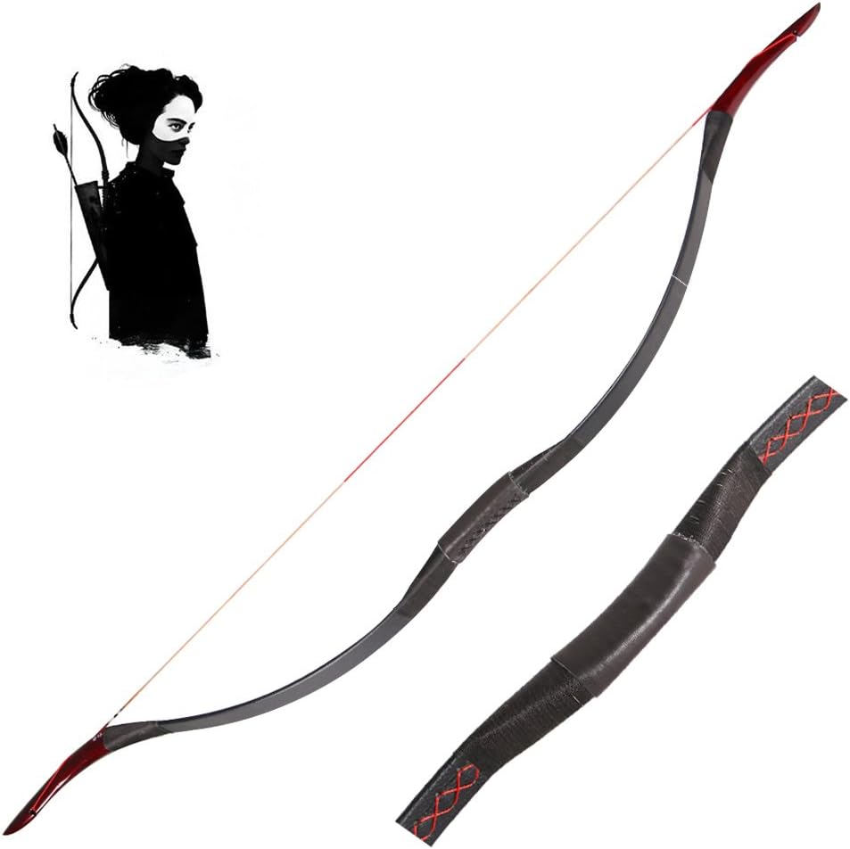IRQ Archery Traditional Hunting Recurve Bow 25-55lbs Handmade Mongolian Longbow Horsebow Fit for Right or Left Handed Bows