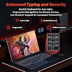 Rumtuk Ultra-Slim 15.6'' FHD Gaming Laptop, in tel