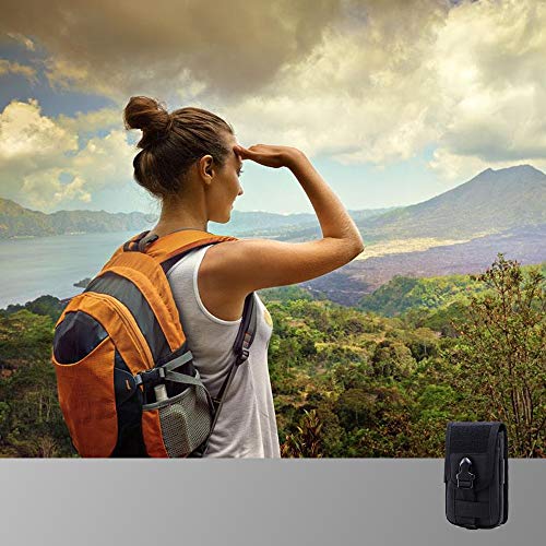 Tactical Molle Phone Pouch Holder Holster 600D Nylon Waist Bag with Belt Clip for iPhone Xs Max XS 8 7 Plus Money Pocket Purse Samsung S8 Plus S7 Edge Plus LG G6/G5 (Black) - Thumbnail 6