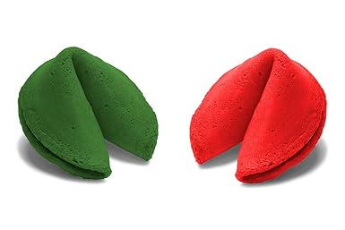 Amazon Com Christmas Colored Fortune Cookies Individually Wrapped Standard Messages 50 Cookies Grocery Gourmet Food