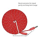 Samsung USB Charger, Nue Design Cases TM (10 FT) Braided Tangle Free Flat High Quality Super Durable Micro B USB Charging / Data Sync Cable FOR SAMSUNG GALAXY S3, S4, S5, NOTE 2, NOTE 3, NOTE 4 - (RED)