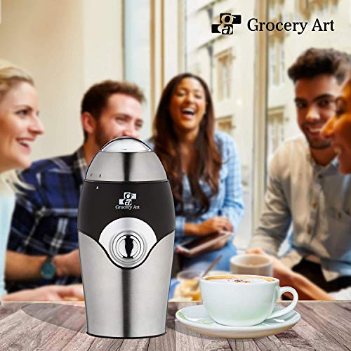 Coffee Grinder Electric - Simple Touch Small & Compact Blade Mill - Automatic Grinding Tool Machine Whole Coffee Beans, Spices, Herbs & Nuts