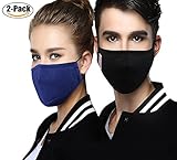 Dust Mask,Aniwon 2 Pack PM 2.5 Anti Dust Pollution Mask with 4 Pcs Activated Carbon Filter Insert,Washable Cotton Mouth Mask with Adjustable Straps