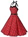 Dressystar Vintage Polka Dot Retro Cocktail Prom Dresses 50's 60's Rockabilly Bandage Red Black Dot XL