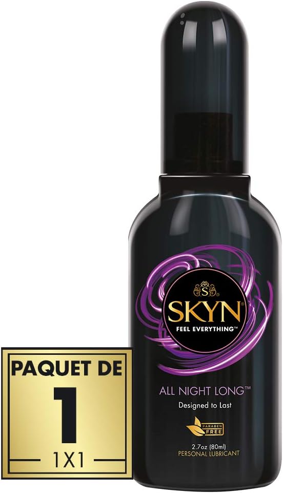 SKYN All Night Long Lube 80ml / Silicon Based Lubricant Massage Gel, Pleasure Lube for Couples and Toys Natural Feel