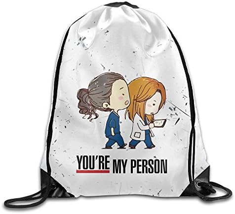 Grey Anatomy You're My Person Belt Sports Backpack,Fashion Trend, Polyester Sports Bag,Net Red Part,Men's Handbag,Ladies,Teenager,Adult,Outdoor Work,Office,Lunch Box