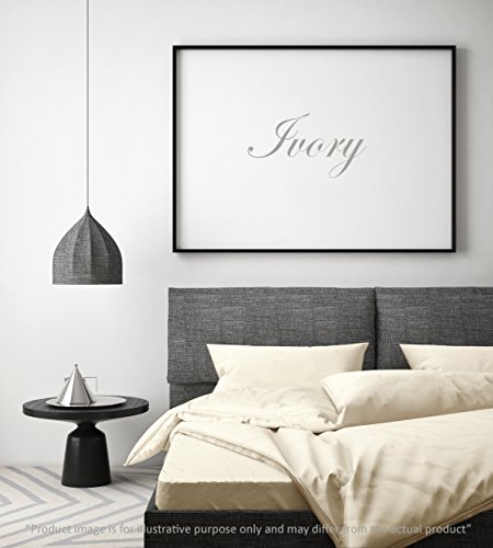 100% Cotton Percale Sheets Twin Size, Ivory, Deep Pocket, 3 Piece - 1 Flat, 1 Deep Pocket Fitted Sheet and 1 Pillowcase, Crisp and Strong Bed Linen