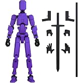 MerryXD T13 3D Action Figure,Assembly Completed Dummy Nova Titan Lucky 13 Action Figure 3D Printed Multi-Jointed Movable Toy Purple