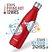 HOMPO Metal Water Bottle Stainless Steel - 26oz/ 750ml Vacuum Insulated Double Walled Thermos, Bpa Free Reusable Drinks Bottle Hot & Cold with Leak Proof lid for Kids, Hiking, Gym(Red)
