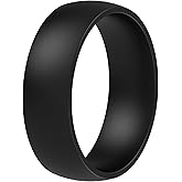 ThunderFit Silicone Rings for Him and Her, Rubber Engagement Bands Unisex, 1.7mm Thick Minimalist Rubber Engagement Rings, Standard
