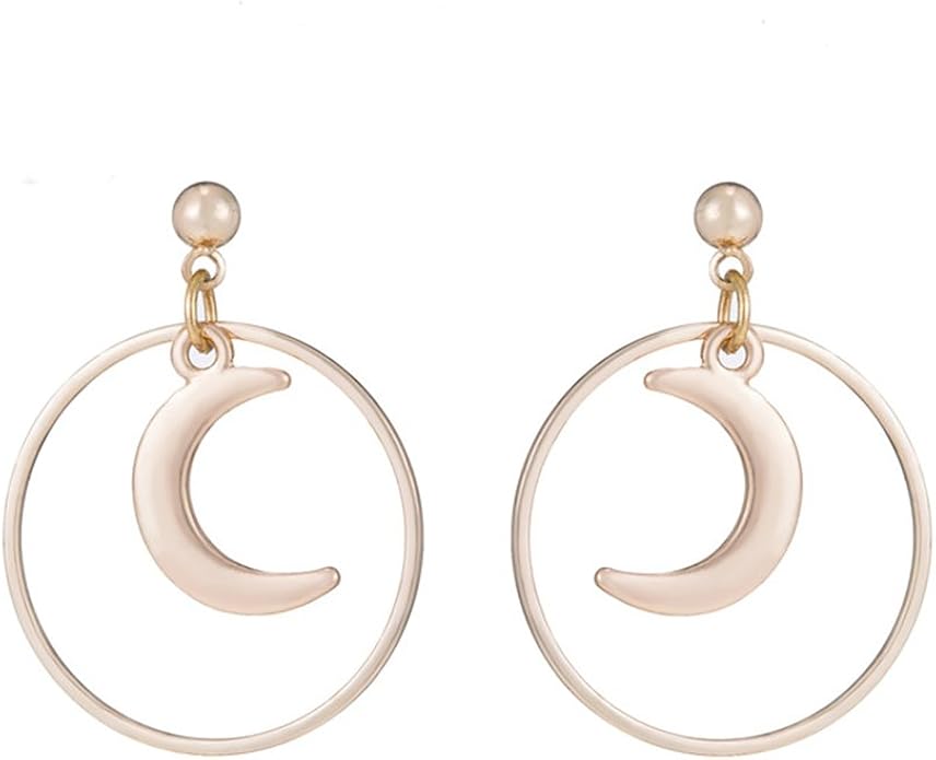 Moon Accessories Simple Circle Lovely Moon Earring Women Punk Style Earring Party Girlfriend