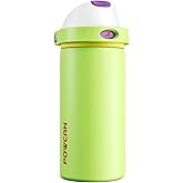 POWCAN 18 oz Insulated Water Bottle: 2-in-1 Push-Button Spout & Quick-Flip Straw, Leakproof, Cold 24Hrs, Lockable, Fits Car Cup Holder, Stainless Steel Cup for Sports, Travel, Daily Use (Scare School)